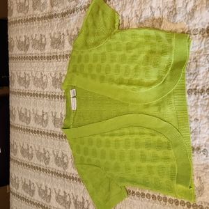 Lime green short sleeved shrug